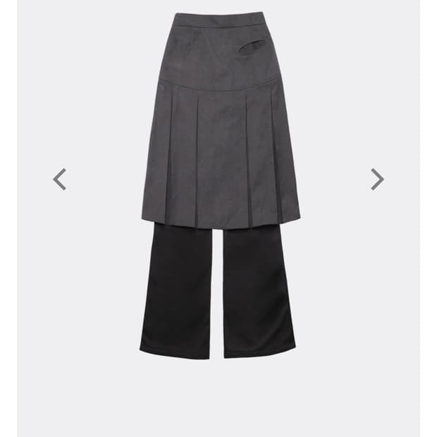 오호스 져지 플리츠 스커트 팬츠