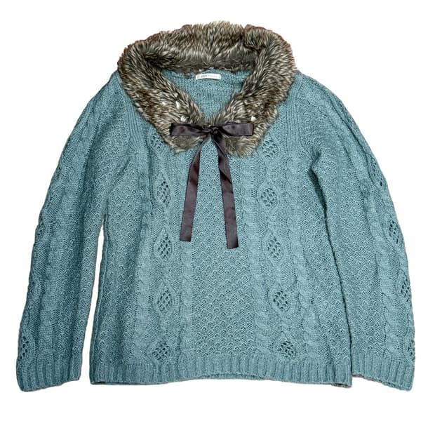 axes femme 민트초코 리본 니트