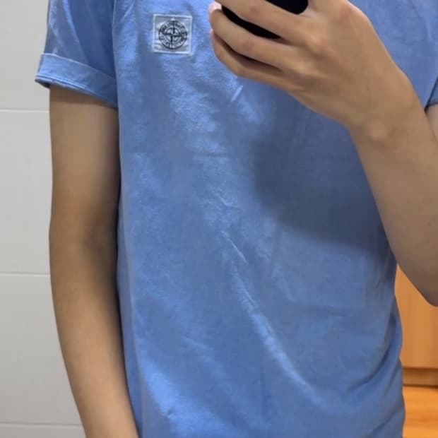 스톤아일랜드 반팔 카라티 M 스카이블루