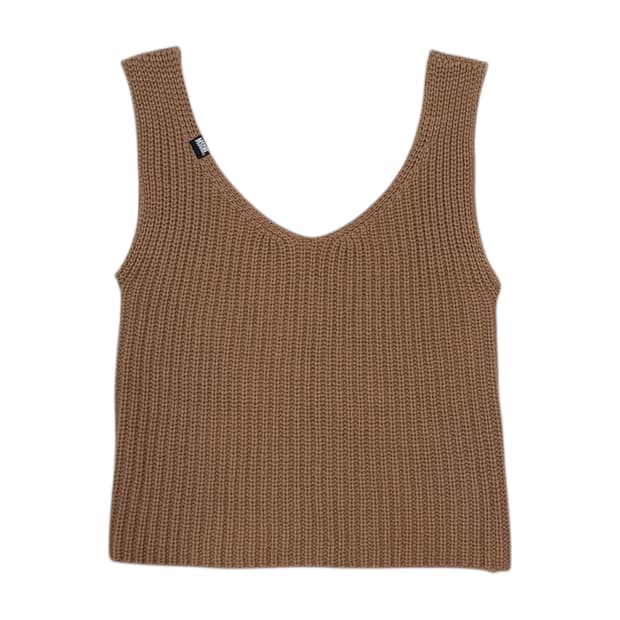 미스치프 크롭 니트 나시 브라운 M