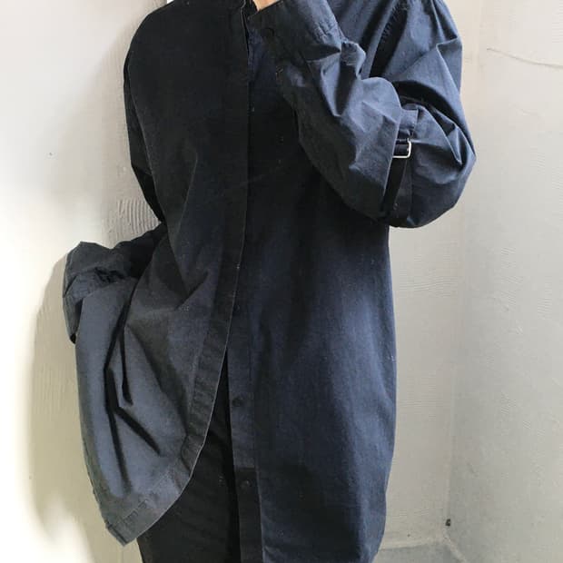 Helmut Lang 헬무트랭 딥그레이 논카라 버튼 자켓