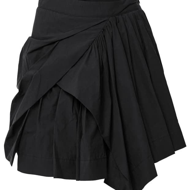 Asymmetrical Draped Layered Skirt