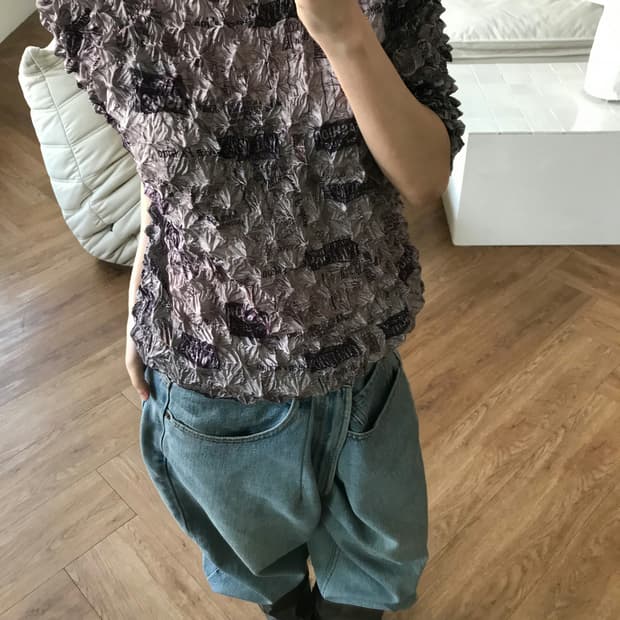 vintage pattern popcorn top