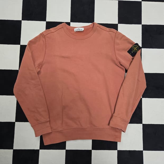 L 스톤아일랜드 피그먼트 맨투맨 핑크