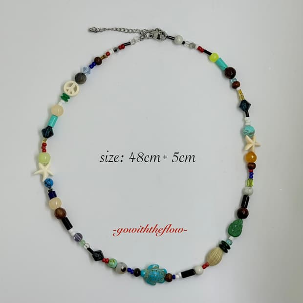 [Handmade] 원석 & 빈티지 비즈 믹스 네클리스