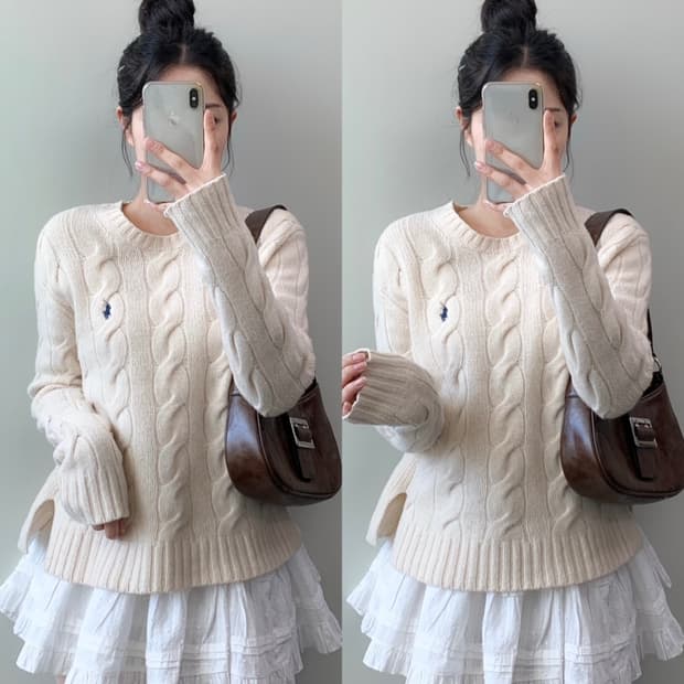 폴로 울 캐시미어 니트 