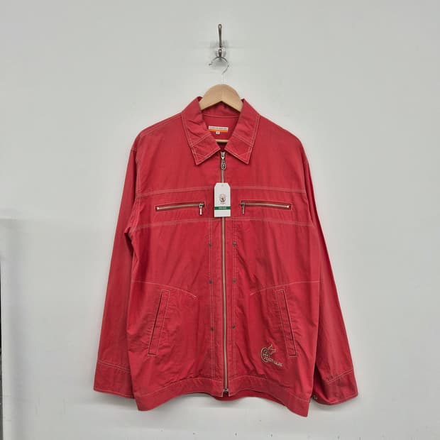 까스텔바작 레드 컬러 풀집업 자켓 남성 L