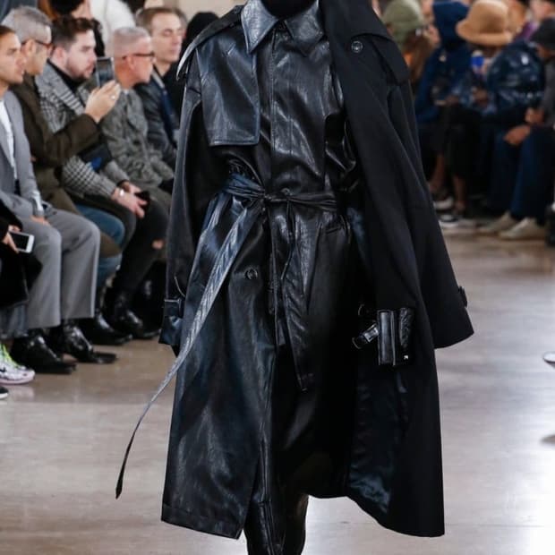 준지 20fw 컬렉션 아수라 레더 트렌치 코트 46