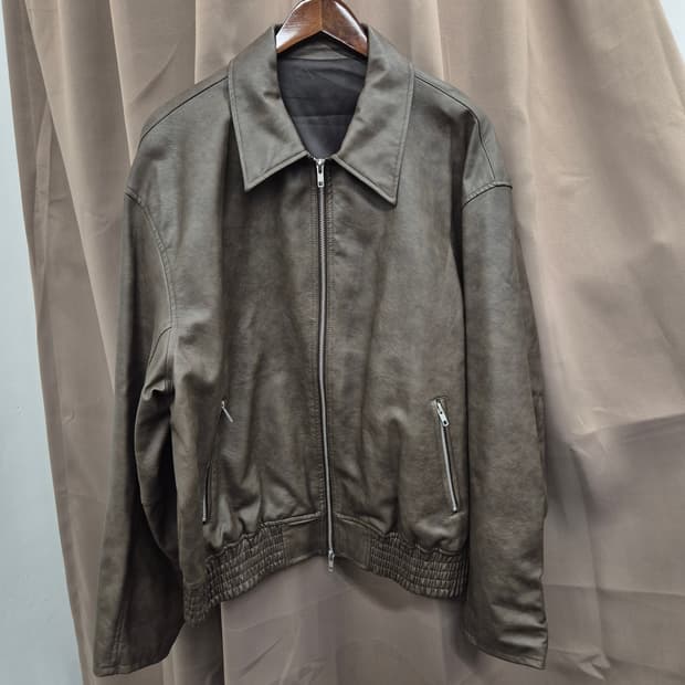 에잇세컨즈 레더 지퍼 자켓 2XL