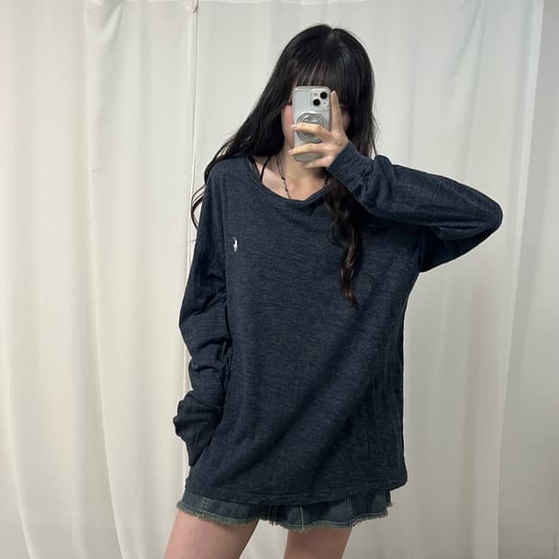 Polo charcoal long-sleeve