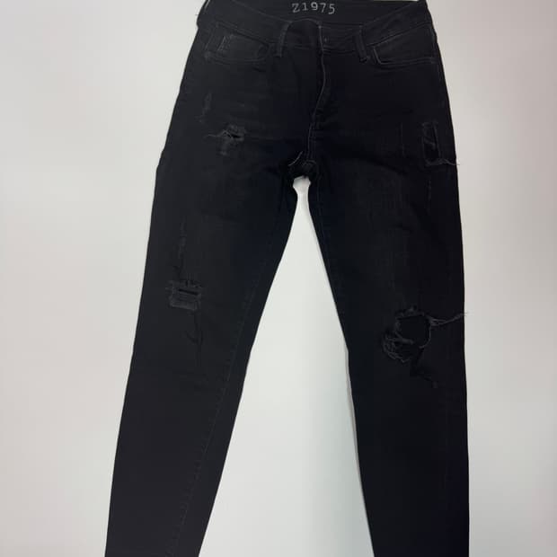 여성 자라 ZaRa Z1975 데미지 찢청 블랙진