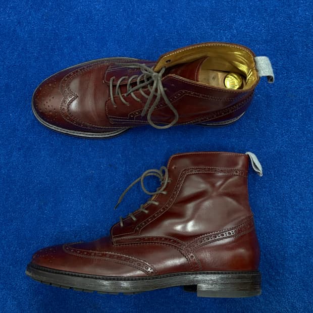 브루넬로 쿠치넬리 풀브로그 윙팁 부츠 - IT 42