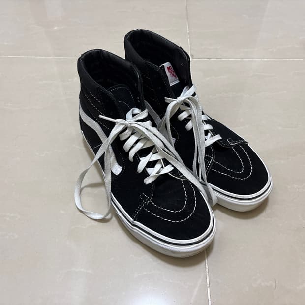 반스 스케이트 하이 블랙 255