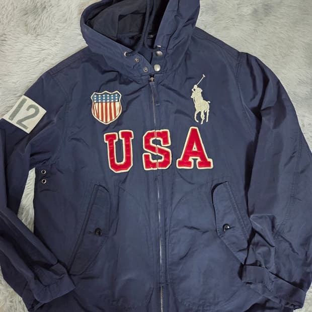 폴로 랄프로렌 USA 후드 집업 네이비