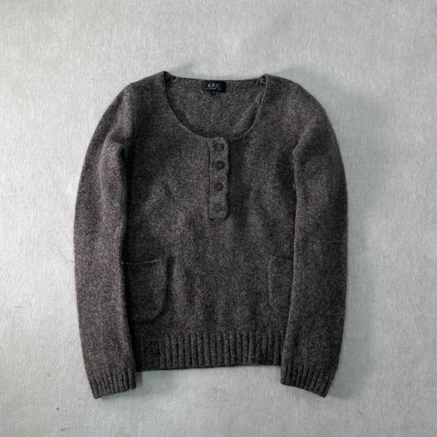 W 90 APC 아페쎄 00s 헨리넥 램스울 니트