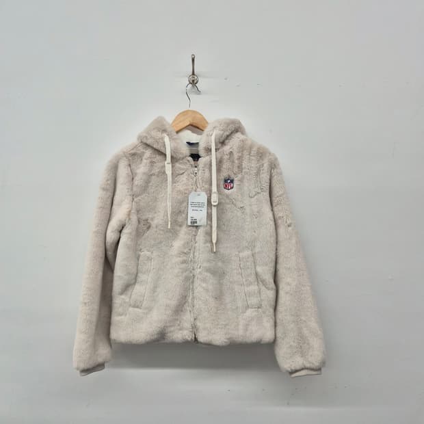 NFL 후드 퍼 자켓 아이보리 여성 XS
