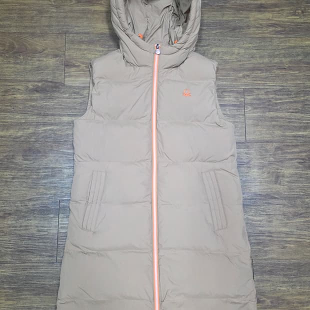 베네통 롱후디 폴리패딩 베스트