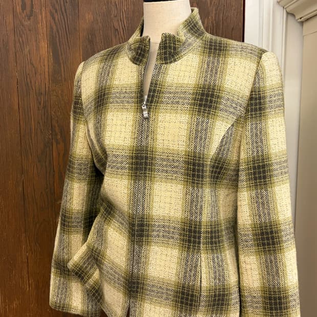 빈티지 체크 집업자켓