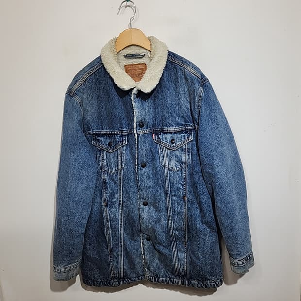 (XL) 리바이스 양털 청자켓 연청 데님자켓 빅E 레드탭 