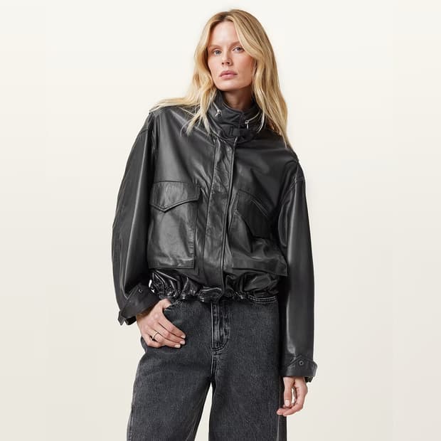 올세인츠 23 레더 크롭 자켓