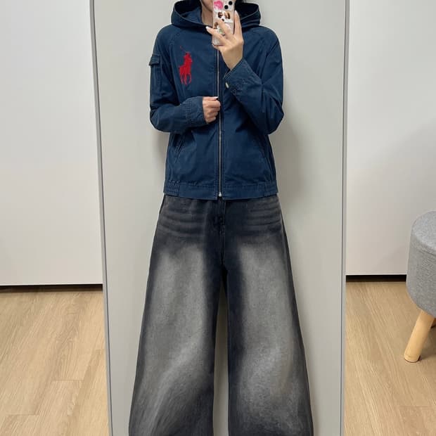 폴로 랄프로렌 빅포니 네이비 후드 바람막이 자켓