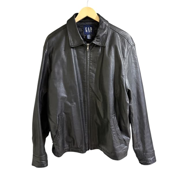 올드갭 리얼 레더 자켓 블랙