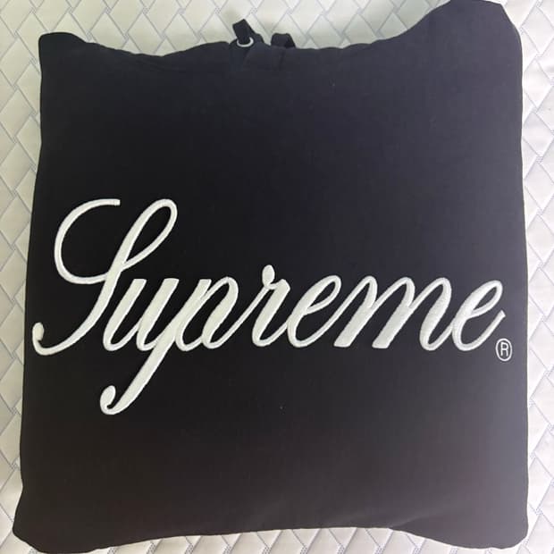 슈프림 레이즈드 후드 블랙 M