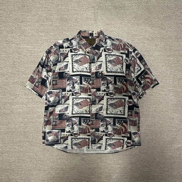 VINTAGE american flag shirt