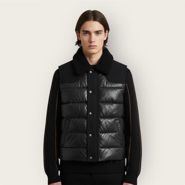 .S/ 닐바렛 리얼 양가죽 무스탕 패딩 베스트