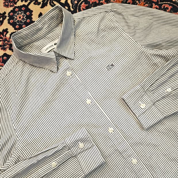 라코스테(Lacoste) 화이트패치 스트라이프 셔츠