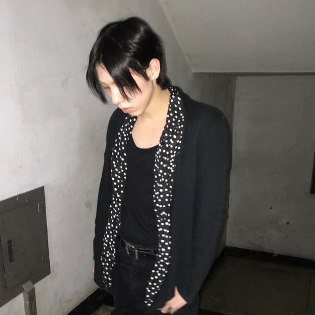 요지야마모토 Y’s 도트 스카프 레이어드 가디건