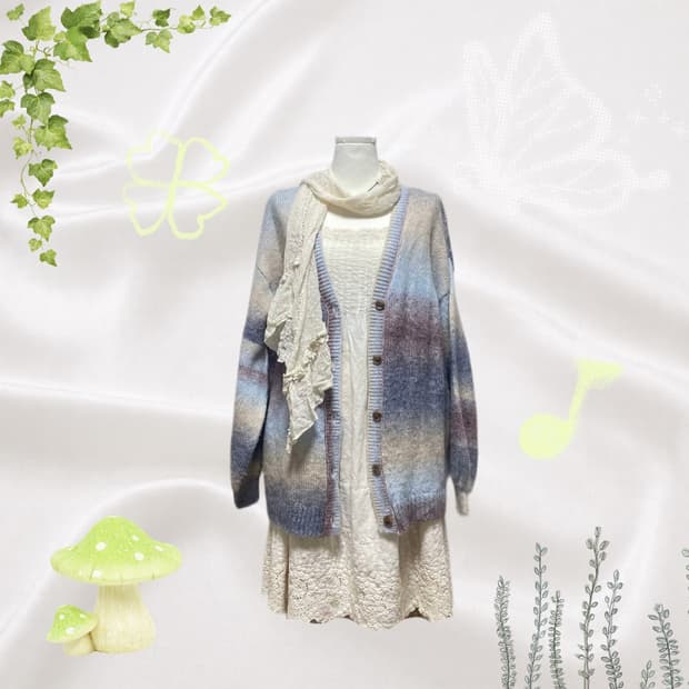 그라데이션 가디건 #모리걸 #모리가디건 #봄 #퍼플