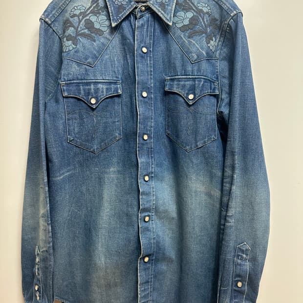 RRL 익스클루시브 자수 데님 셔츠 S