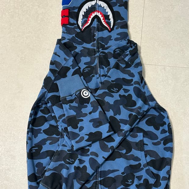 베이프 카모 샤크 풀 후드집업