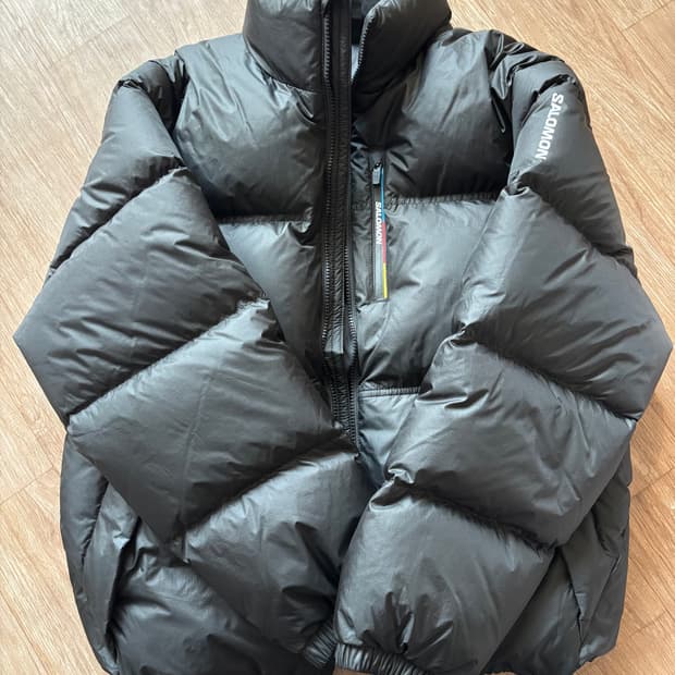 살로몬 컨투어 다운 자켓 블랙 패딩 L 공용