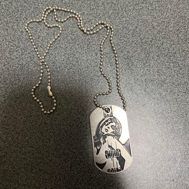 히스테릭 글래머 기타 걸 도그 태그 볼 체인 목걸이