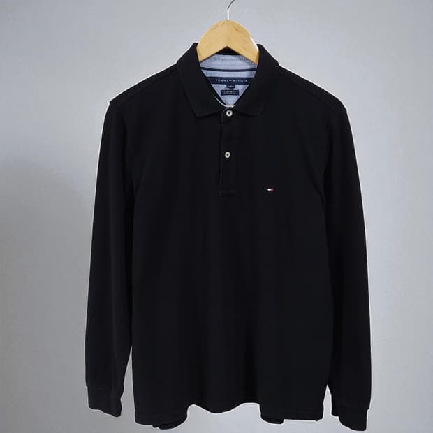 100~105)Tommy 타미 힐피거 긴팔 카라티 블랙