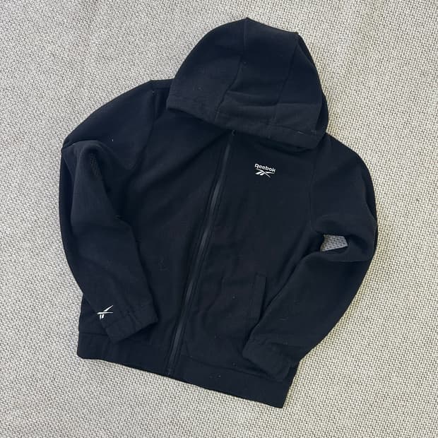 S 리복 블랙 후리스 후드 집업 0421D