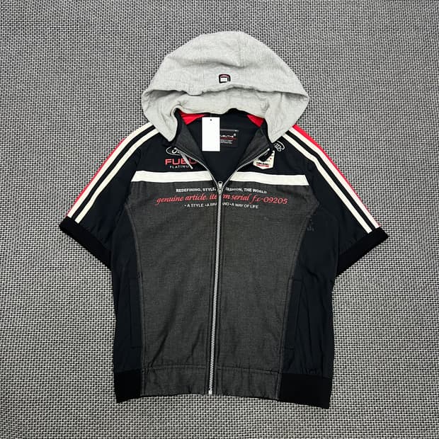 후부 반팔 레이싱 후드자켓