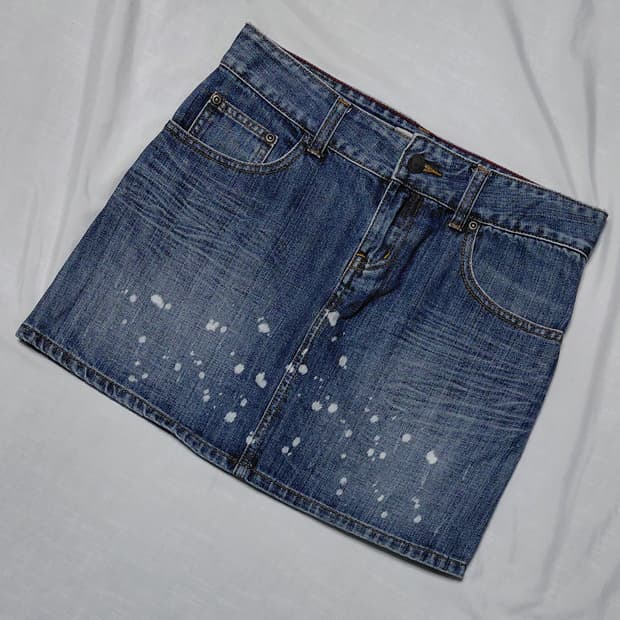 ROXY(록시) 페인트 스플래터 데님 미니스커트 (M사이즈)