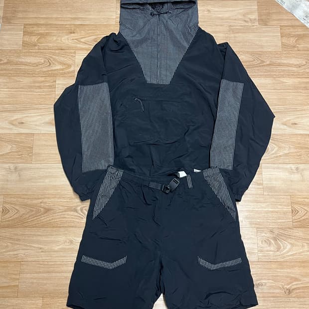 MOAA 바람막이 상하의 셋업 블랙