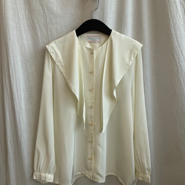 실키 펄 리본 블라우스(M-L)