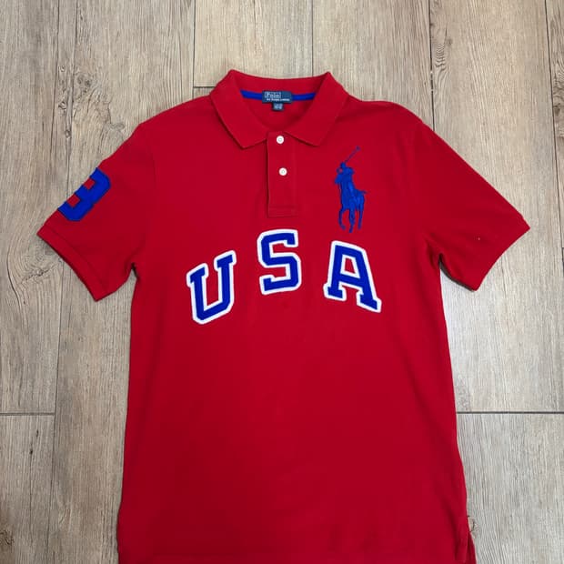 66~77) 폴로 빅포니 USA 카라티 레드