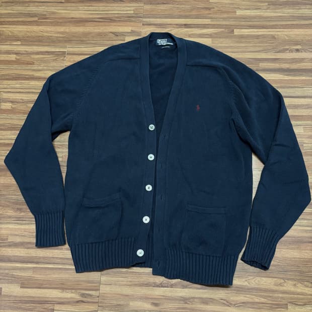 90s 일경물산 폴로 랄프로렌 코튼 네이비 가디건 자켓