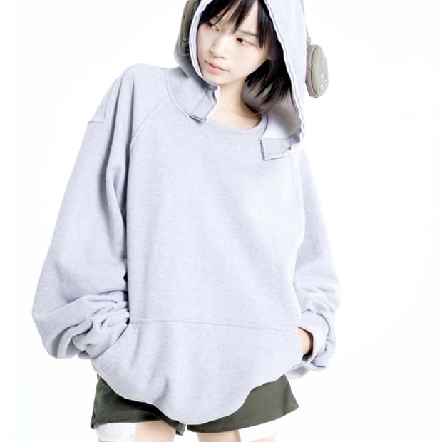 오스하이 헤드셋 후드티 그레이 oshigh 후드
