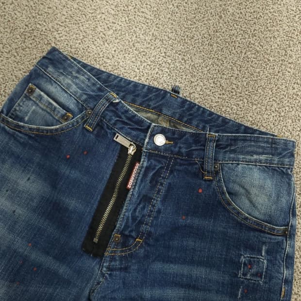 디스퀘어드2 남성 슬림핏 데미지 청바지 46