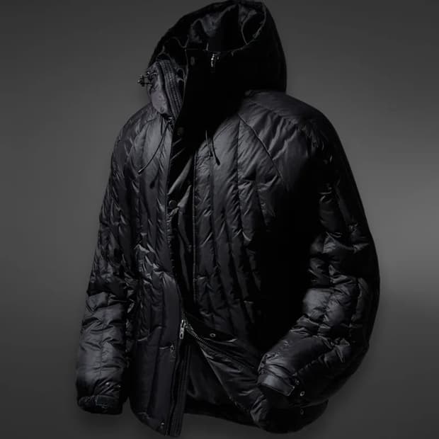 트래블 스티치 다운 후드 패딩 블랙