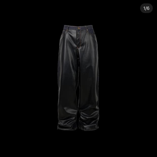 에모스탠스클럽 레더 패널 하프 앤 하프 데님 인디고 2시이즈