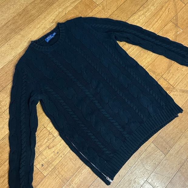 폴로 랄프로렌 케이블 니트 블랙 S사이즈