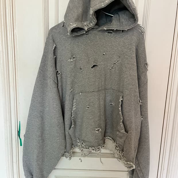 빈티지 그런지 회색후드